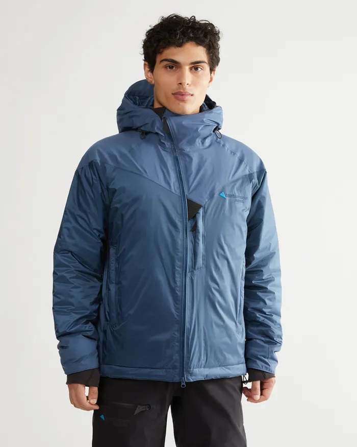 Bifrost Hooded Down Jacket Monkshood Blue Men Klttermusen Down and Insulated Jackets