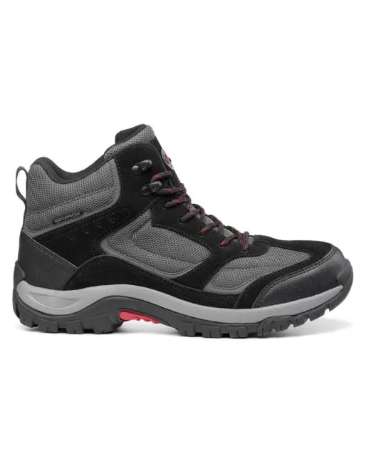 Black Shoes Mens Hotter Pathway WP Black Charcoal