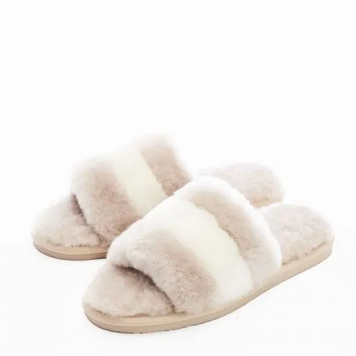 Blissful Stone Sheepskin Women Moda In Pelle Slippers