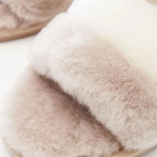Blissful Stone Sheepskin Women Moda In Pelle Slippers