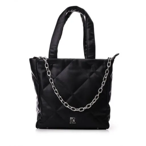 Bonnie Bag Black Porvair Women Moda In Pelle Tote Bags