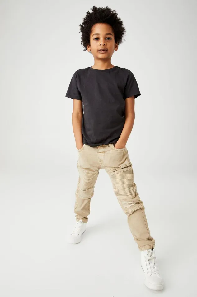 Boys 214 Pants and Jeans Cotton On Skinny Fit Moto Jean Bronte Stone