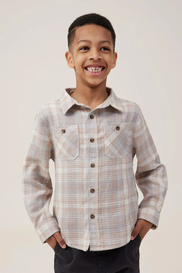 Boys 214 Shirts Cotton On Rugged Long Sleeve Shirt Rainy Daystaupy Brown Waffle Plaid Boys 214 Shirts Cotton On Rugged Long Sleeve Shirt Rainy Daystaupy Brown Waffle Plaid