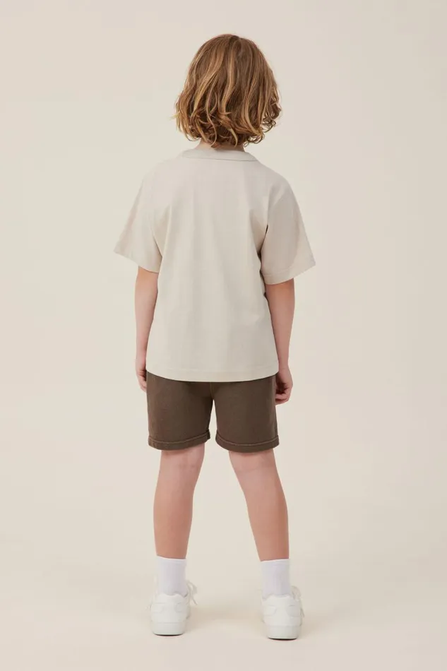 Boys 214 Shorts Cotton On Henry Slouch Short Hot Choccy Garment Dye