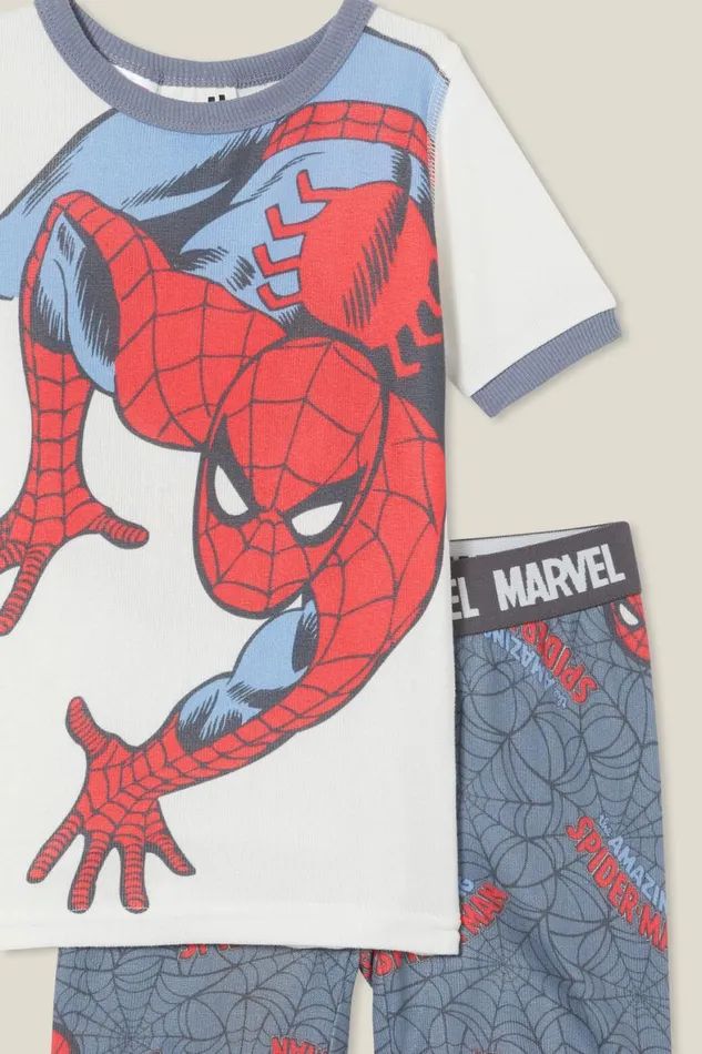 Boys 214 Sleepwear Cotton On Sawyer Super Soft Short Sleeve Pyjama Set License Lcn Mar Vanillaspiderman Crawl