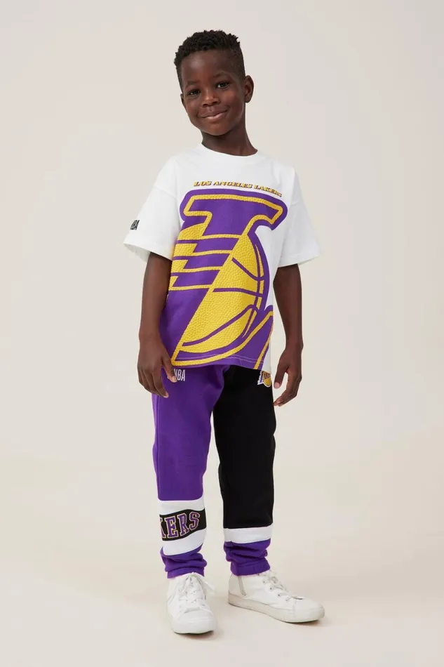 Boys 214 Sweatshirts and Sweatpants Cotton On License Marlo Trackpant Lcn Nba Purplelakers Colour Block