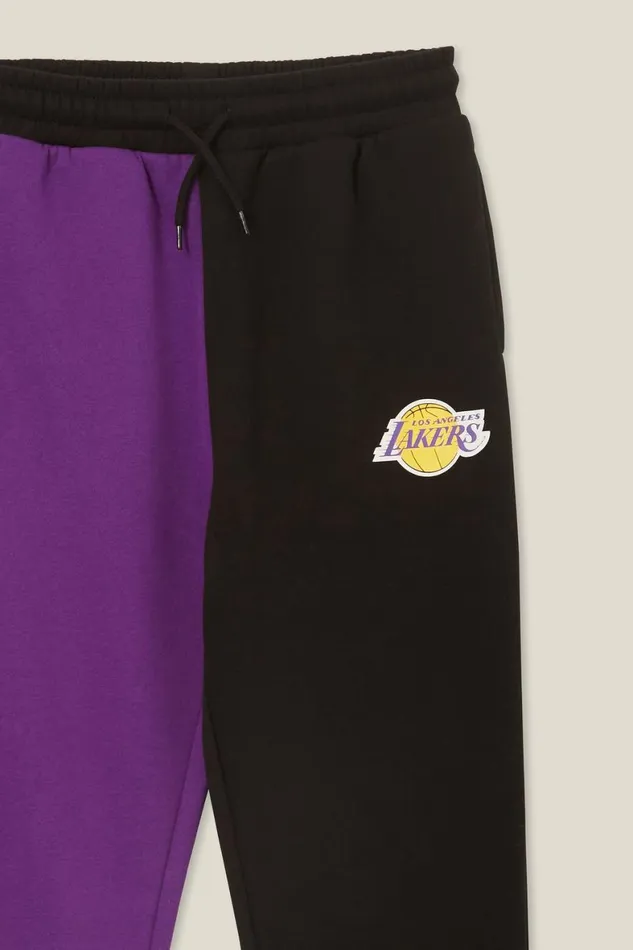 Boys 214 Sweatshirts and Sweatpants Cotton On License Super Slouch Trackpant Lcn Nba Purplelakers Colour Block