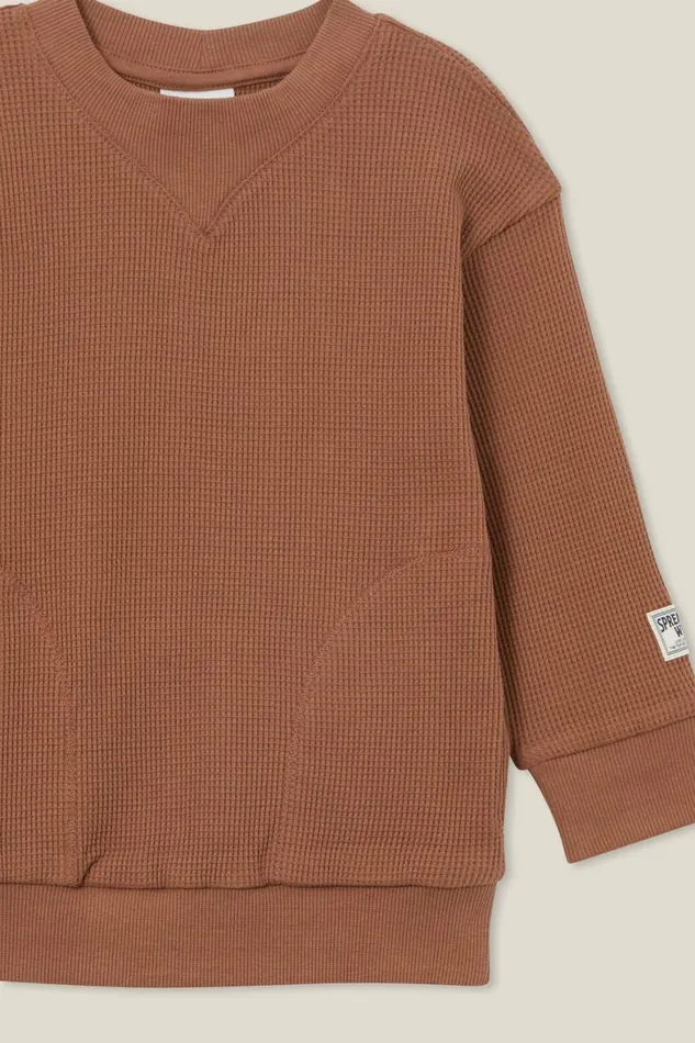 Boys 214 Sweatshirts and Sweatpants Cotton On Long Sleeve Waffle Pullover Coco Jumbo