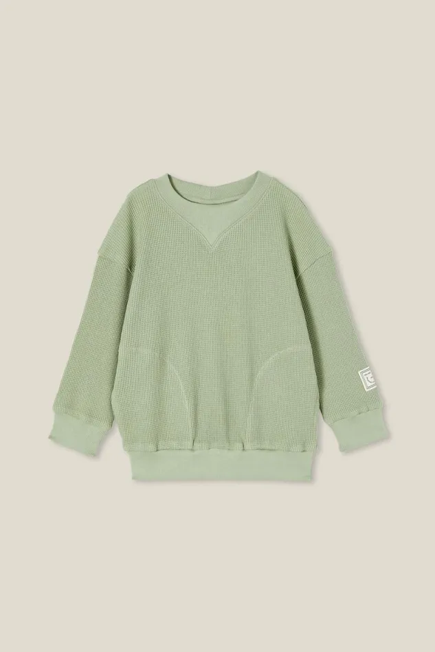 Boys 214 Sweatshirts and Sweatpants Cotton On Long Sleeve Waffle Pullover Deep Sage Boys 214 Sweatshirts and Sweatpants Cotton On Long Sleeve Waffle Pullover Deep Sage