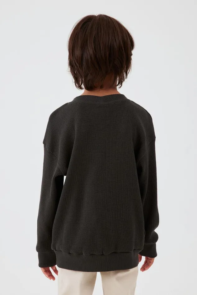 Boys 214 Sweatshirts and Sweatpants Cotton On Long Sleeve Waffle Pullover Phantom