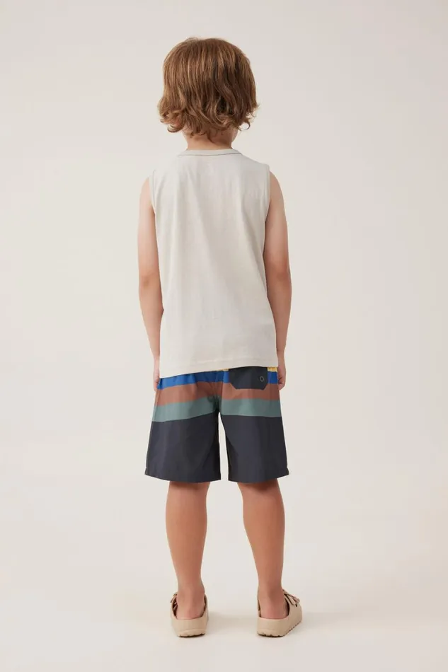 Boys 214 Swimwear Cotton On Bobby Board Short Phantomswag Green Multi Stripe