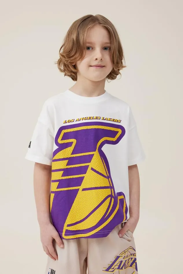 Boys 214 Tops and TShirts Cotton On License Drop Shoulder Short Sleeve Tee Lcn Nba Vanillala Lakers Boys 214 Tops and TShirts Cotton On License Drop Shoulder Short Sleeve Tee Lcn Nba Vanillala Lakers