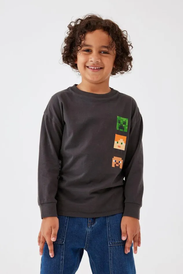 Boys 214 Tops and TShirts Cotton On License Long Sleeve Tee Lcn Min Phantomminecraft Boys 214 Tops and TShirts Cotton On License Long Sleeve Tee Lcn Min Phantomminecraft