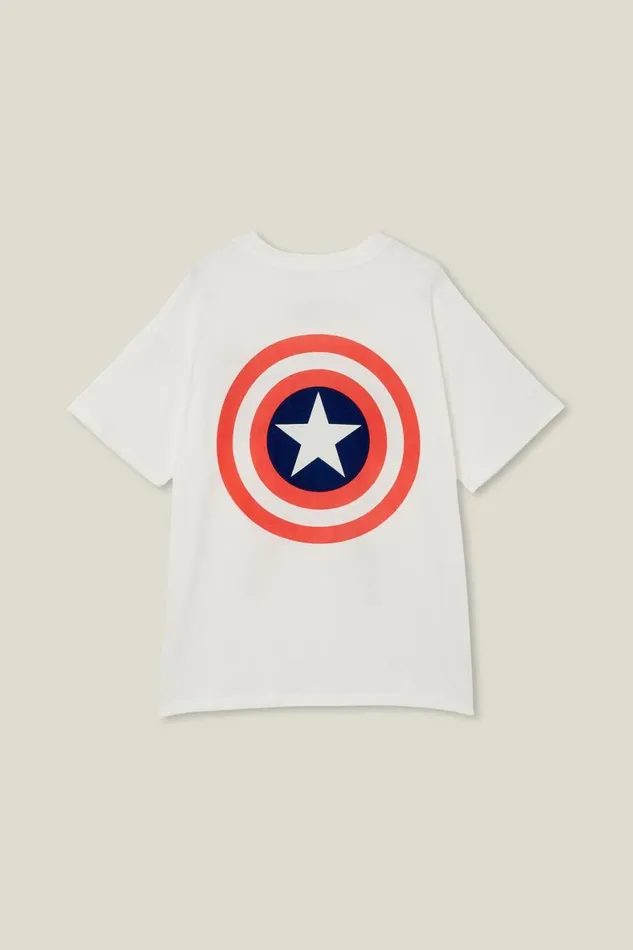 Boys 214 Tops and TShirts Cotton On License Quinn Short Sleeve Tee Lcn Mar Vanillacaptain Amercia Target