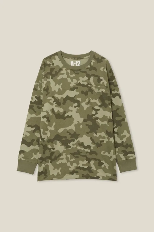 Boys 214 Tops and TShirts Cotton On The Eddy Essential Long Sleeve Tee Camo Yardage Boys 214 Tops and TShirts Cotton On The Eddy Essential Long Sleeve Tee Camo Yardage