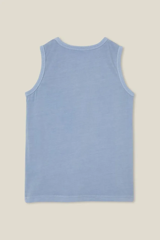 Boys 214 Tops and TShirts Cotton On The Essential Tank Dusk Blue Wash