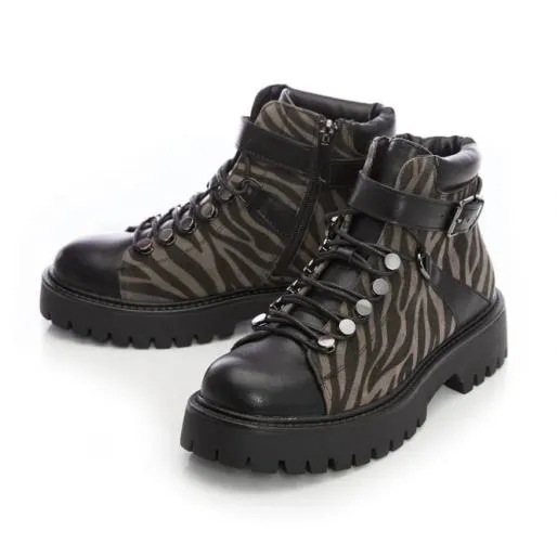 Bracken Black 8211 Zebra Porvair Women Moda In Pelle Ankle Boots Bracken Black 8211 Zebra Porvair Women Moda In Pelle Ankle Boots