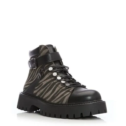 Bracken Black 8211 Zebra Porvair Women Moda In Pelle Ankle Boots Bracken Black 8211 Zebra Porvair Women Moda In Pelle Ankle Boots