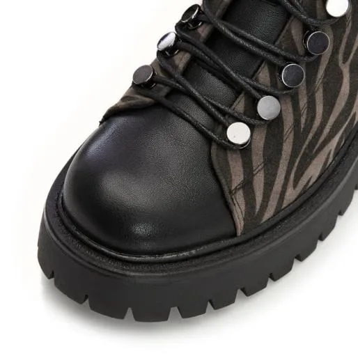 Bracken Black 8211 Zebra Porvair Women Moda In Pelle Ankle Boots Bracken Black 8211 Zebra Porvair Women Moda In Pelle Ankle Boots