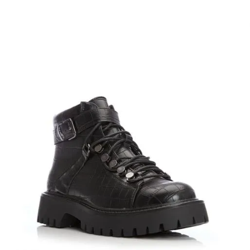 Bracken Black Patent Mocc Croc Women Moda In Pelle Chunky Boots Bracken Black Patent Mocc Croc Women Moda In Pelle Chunky Boots