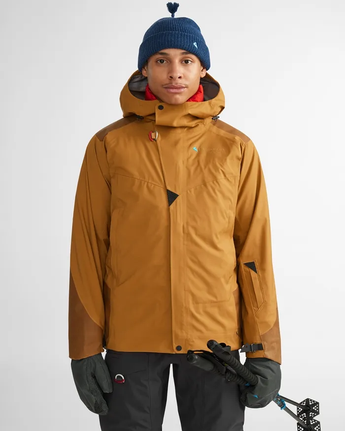 Brage 20 Waterproof Shell Jacket Mustard Men Klttermusen Waterproof Jackets