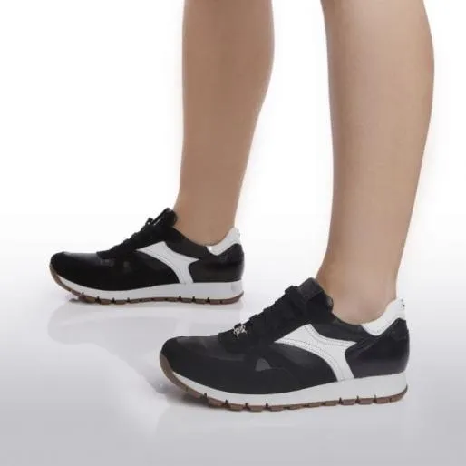 Brave Black Leather Women Moda In Pelle Casual Trainers Brave Black Leather Women Moda In Pelle Casual Trainers