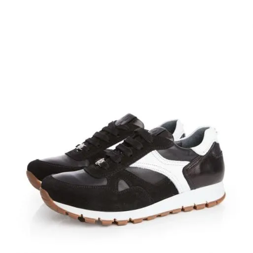Brave Black Leather Women Moda In Pelle Casual Trainers Brave Black Leather Women Moda In Pelle Casual Trainers