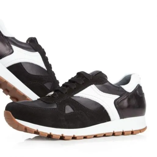 Brave Black Leather Women Moda In Pelle Casual Trainers Brave Black Leather Women Moda In Pelle Casual Trainers