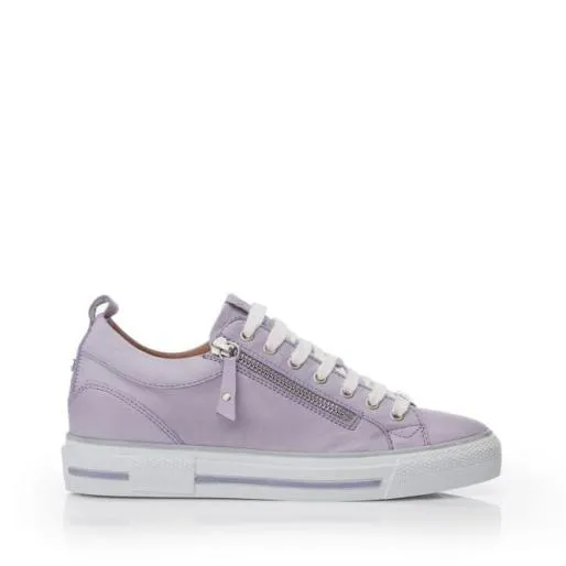 Brayleigh Lilac Leather Women Moda In Pelle Casual Trainers