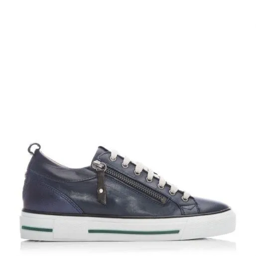 Brayleigh Navy Leather Women Moda In Pelle Casual Trainers