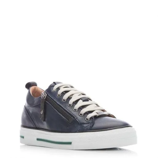 Brayleigh Navy Leather Women Moda In Pelle Casual Trainers