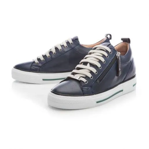 Brayleigh Navy Leather Women Moda In Pelle Casual Trainers