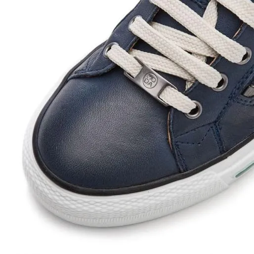 Brayleigh Navy Leather Women Moda In Pelle Casual Trainers