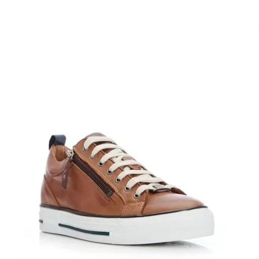 Brayleigh Tan Leather Women Moda In Pelle Wedge Trainers
