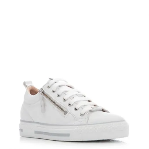 Brayleigh White 8211 Silver Leather Women Moda In Pelle Casual Trainers