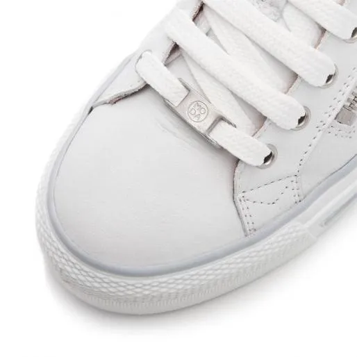 Brayleigh White 8211 Silver Leather Women Moda In Pelle Casual Trainers