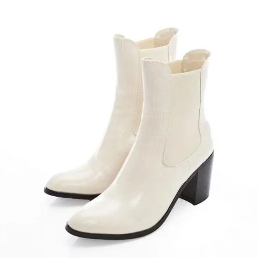 Brianna Cream Patent Mocc Croc Women Moda In Pelle Ankle Boots Brianna Cream Patent Mocc Croc Women Moda In Pelle Ankle Boots