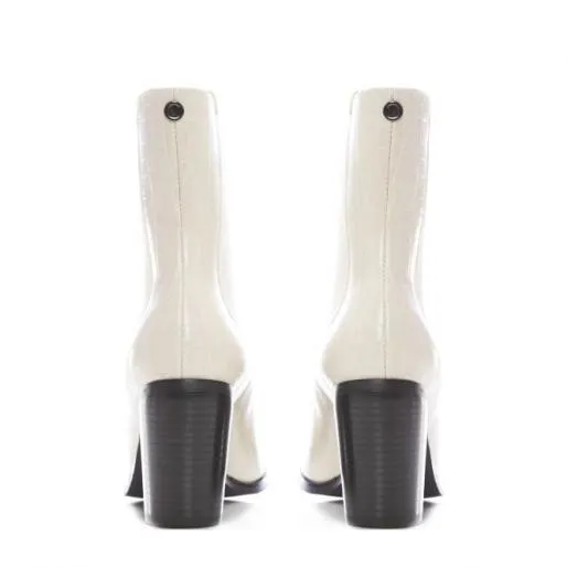 Brianna Cream Patent Mocc Croc Women Moda In Pelle Ankle Boots Brianna Cream Patent Mocc Croc Women Moda In Pelle Ankle Boots