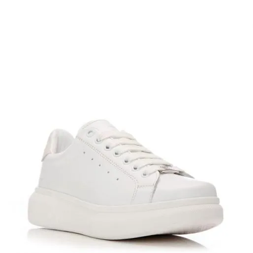 Bridgette White Leather Women Moda In Pelle White Trainers
