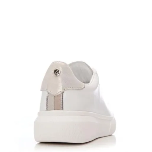 Bridgette White Leather Women Moda In Pelle White Trainers