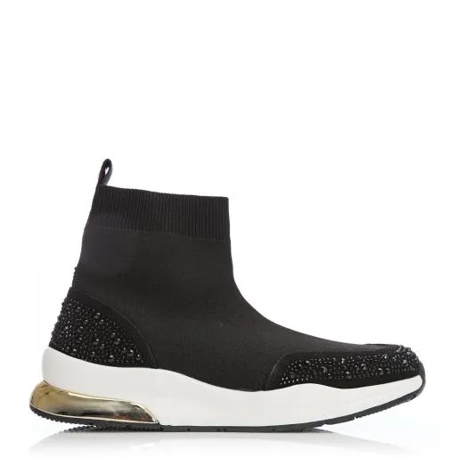 Bronsie Black Textile Women Moda In Pelle Casual Trainers