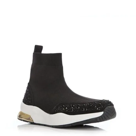 Bronsie Black Textile Women Moda In Pelle Casual Trainers