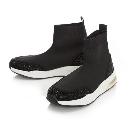 Bronsie Black Textile Women Moda In Pelle Casual Trainers