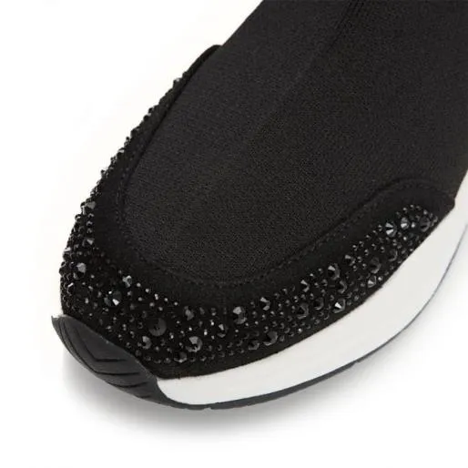 Bronsie Black Textile Women Moda In Pelle Casual Trainers