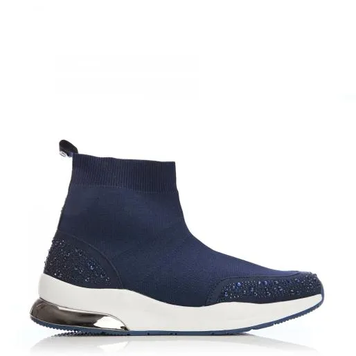 Bronsie Navy Textile Women Moda In Pelle Casual Trainers