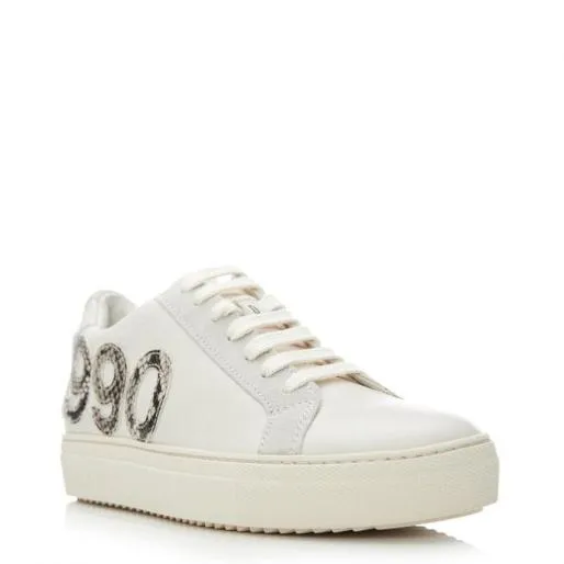Brooklynn Off White Leather Women Moda In Pelle Casual Trainers