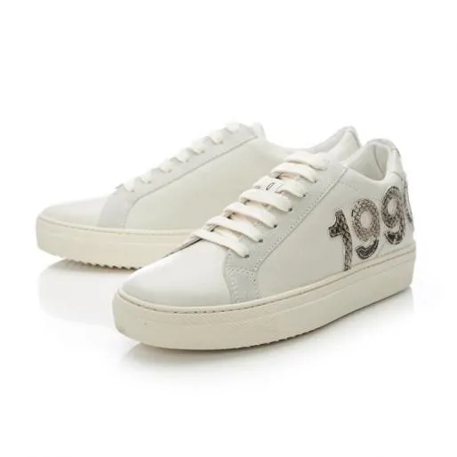 Brooklynn Off White Leather Women Moda In Pelle Casual Trainers