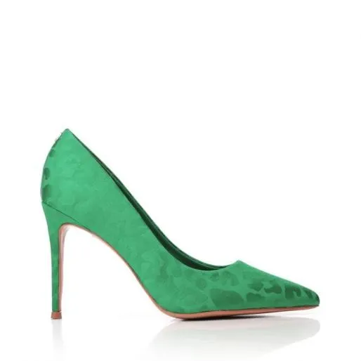 Canndy Green Textile Women Moda In Pelle High Heel Shoes