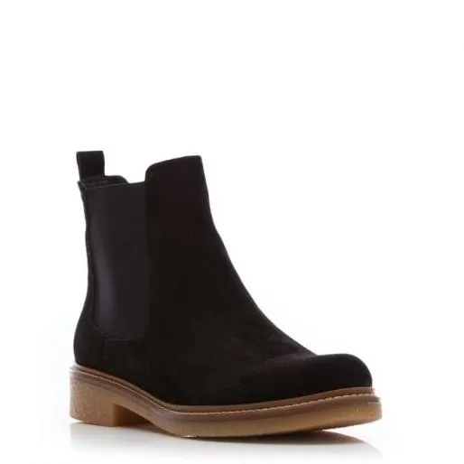 Carisina Black Suede Women Moda In Pelle Ankle Boots