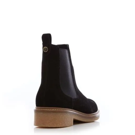 Carisina Black Suede Women Moda In Pelle Ankle Boots